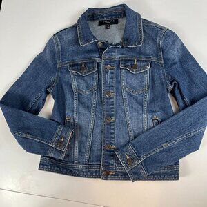 Talbots Petites Women Classic Jeans Jacket medium wash blue size P